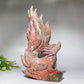 30cm Large Unique Ocean Jasper Nine-tails Fox Carving with Wooden Stand Crystal Healing Bulk Wholesale