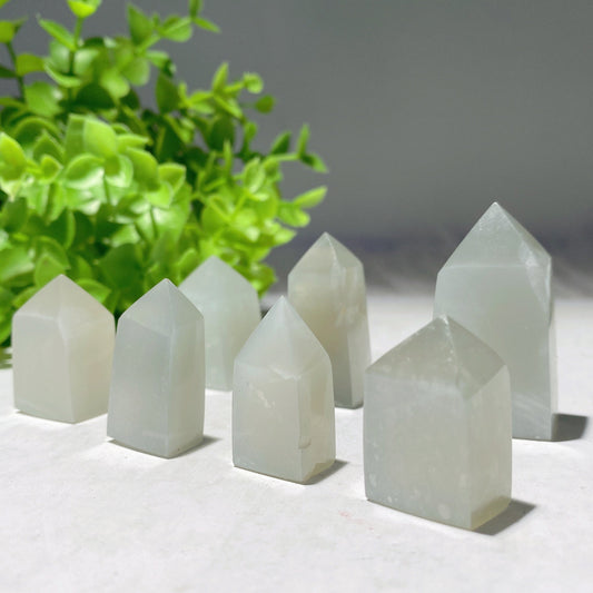 1.0"-2.0" Green Moon Stone Crystal Point Bulk Wholesale