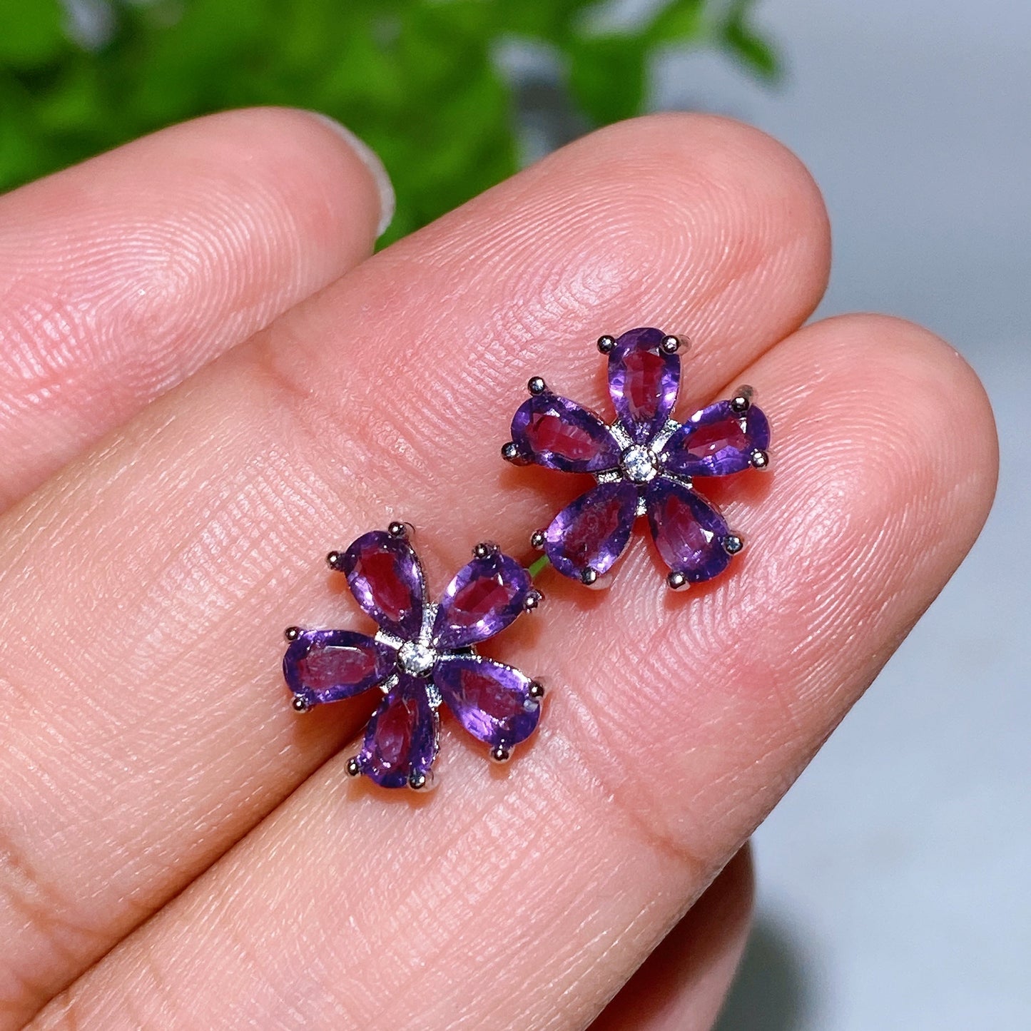 S925 Crystal Ear Stud Earring Crystal Healing Bulk Wholesale