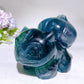 3.7" Rainbow Fluorite Bulbasaur Carving Crystal Healing Bulk Wholesale