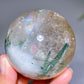 Unique 65mm Strong Rainbow Green Tourmaline In Quartz Sphere