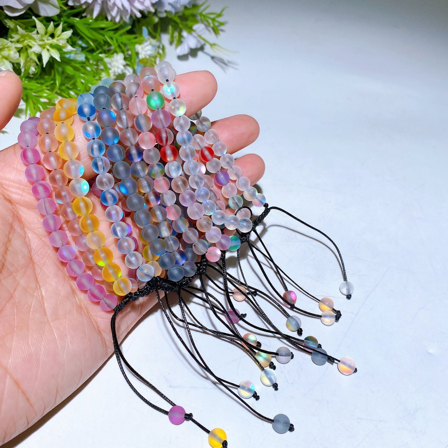 65mm Adjustable Aura Glass Bracelet Crystal Healing Bulk Wholesale