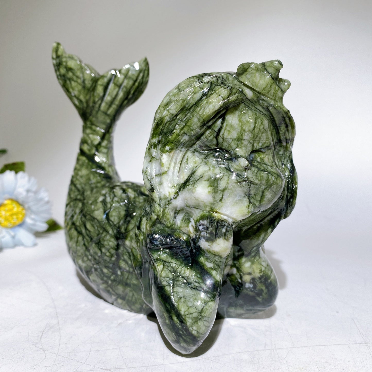18cm Jade Mermaid Carving Cryrstal Healing Bulk Wholesale