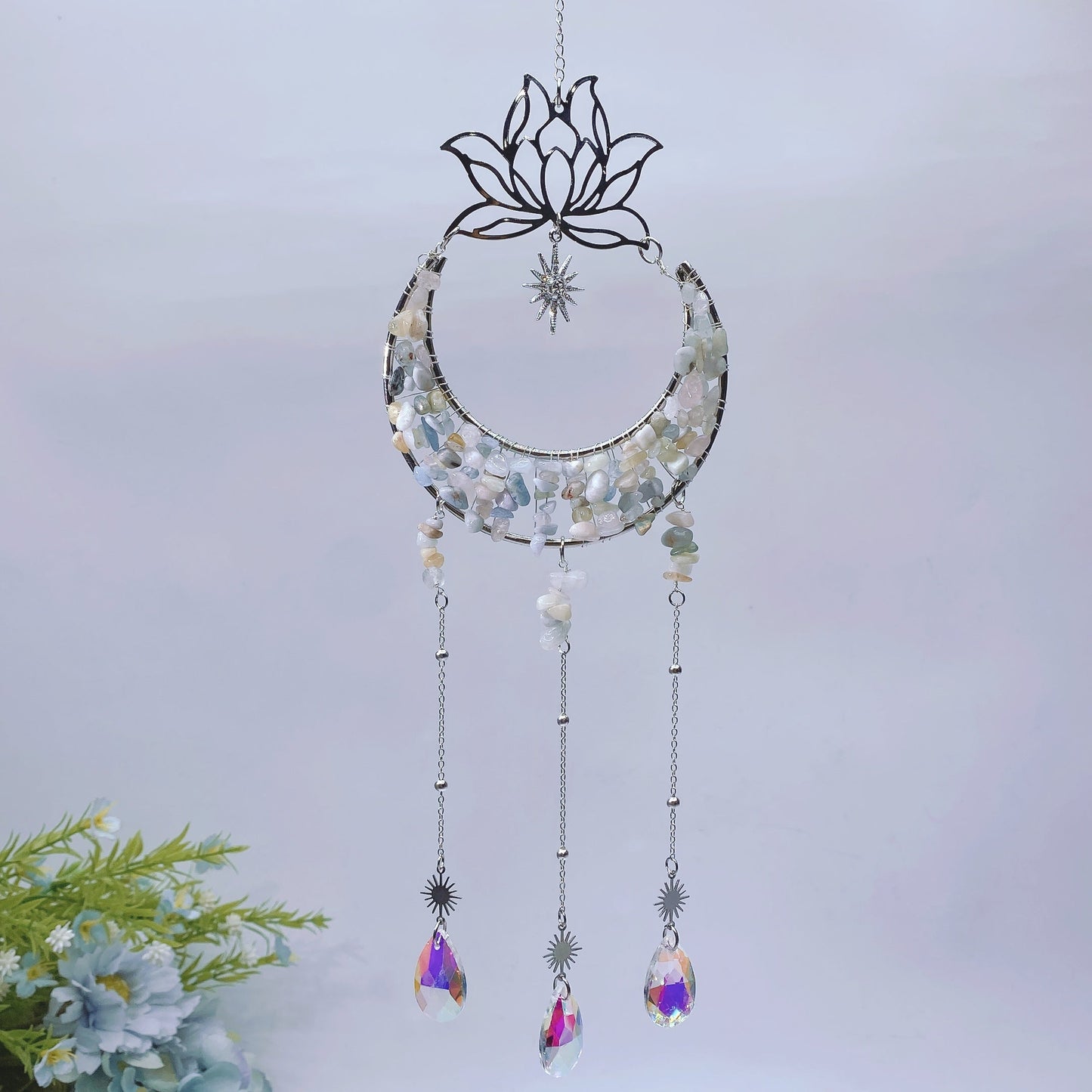 Crystal Chips Suncatcher Hanging Ornament Crystal Healing Bulk Wholesale