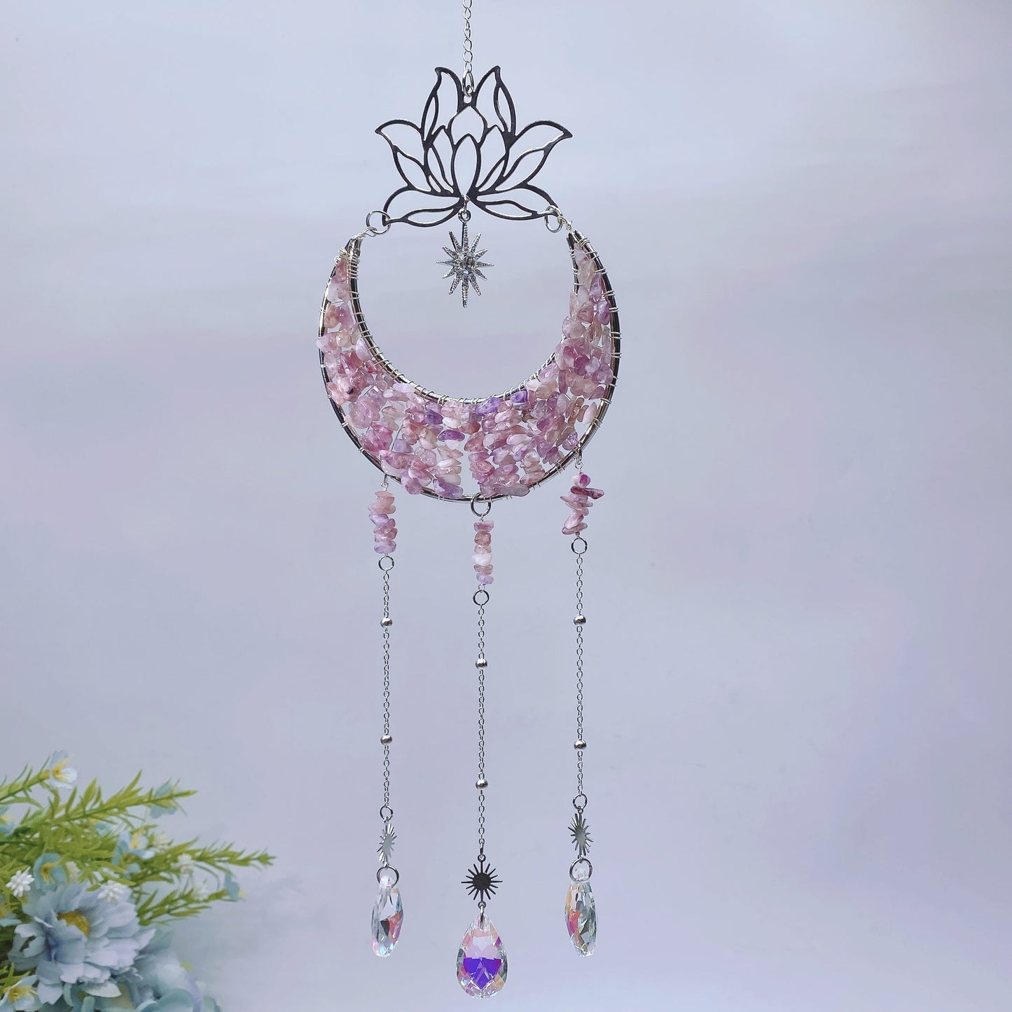 Crystal Chips Suncatcher Hanging Ornament Crystal Healing Bulk Wholesale
