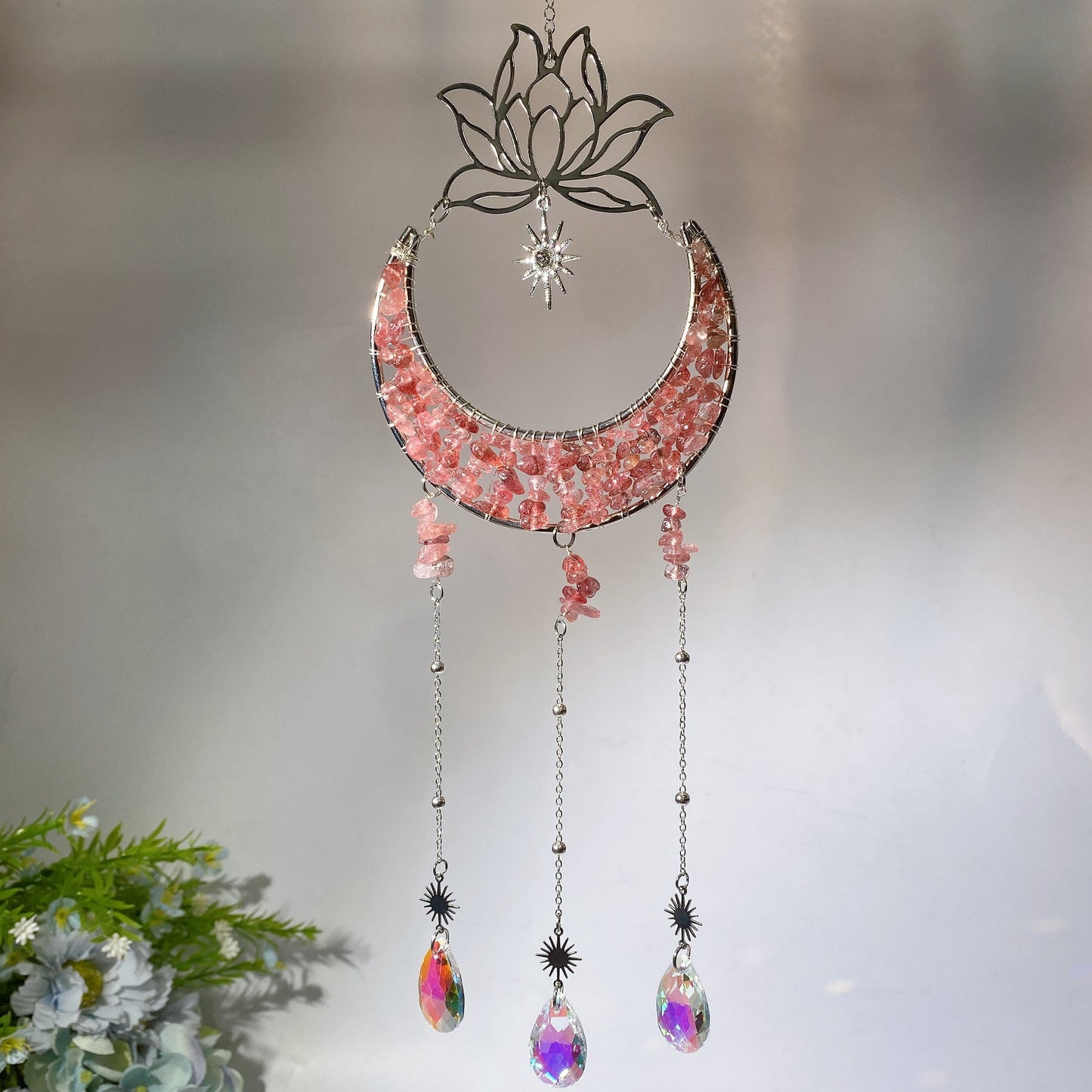 Crystal Chips Suncatcher Hanging Ornament Crystal Healing Bulk Wholesale
