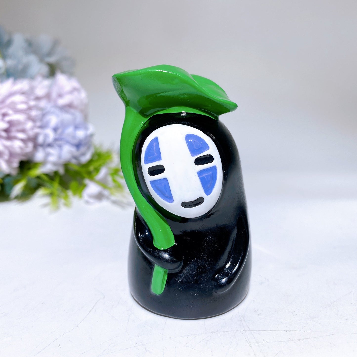 7cm Black Obsidian No-face Carving with Painting Crystal Healing Bulk Wholesale