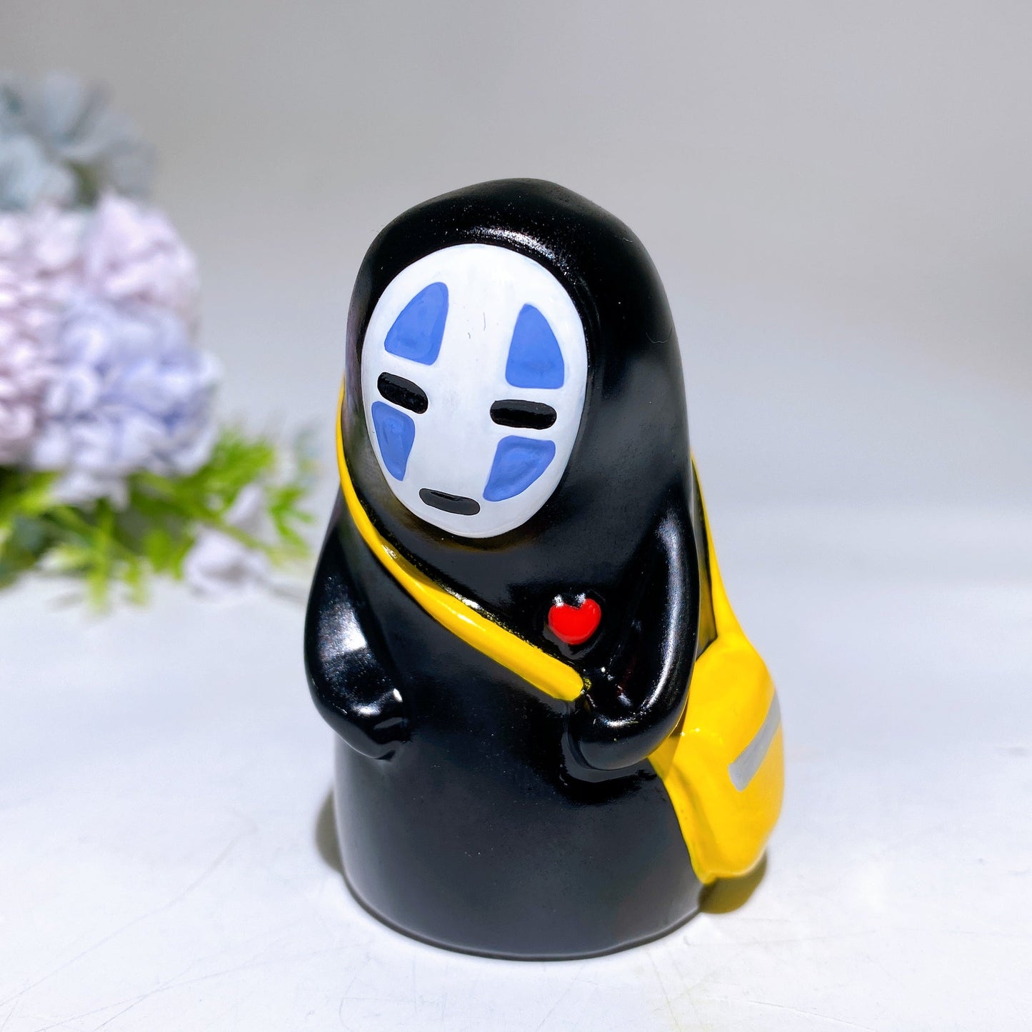 7cm Black Obsidian No-face Carving with Painting Crystal Healing Bulk Wholesale