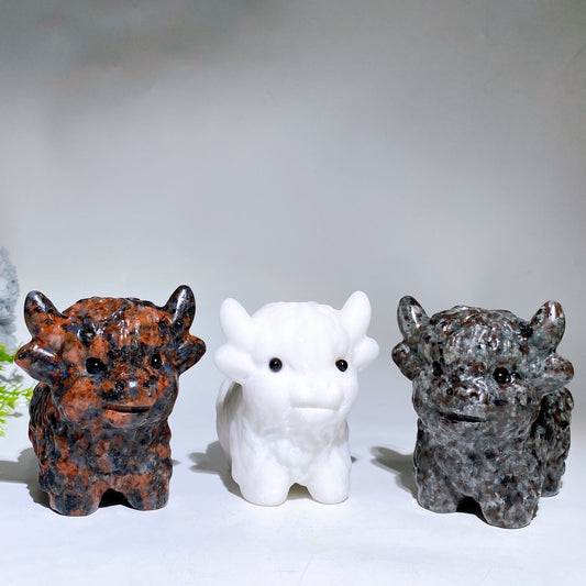 4.5" Crystal Cattle Carving Crystal Healing Bulk Wholesale