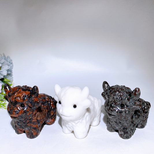 4.5" Crystal Cattle Carving Crystal Healing Bulk Wholesale