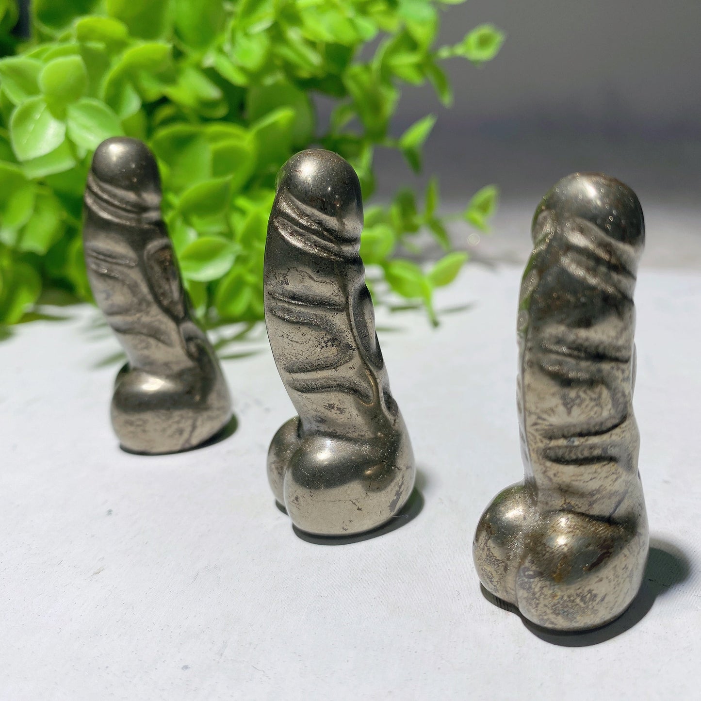 1.95" Pyrite Ding Ding Carvings Bulk Wholesale