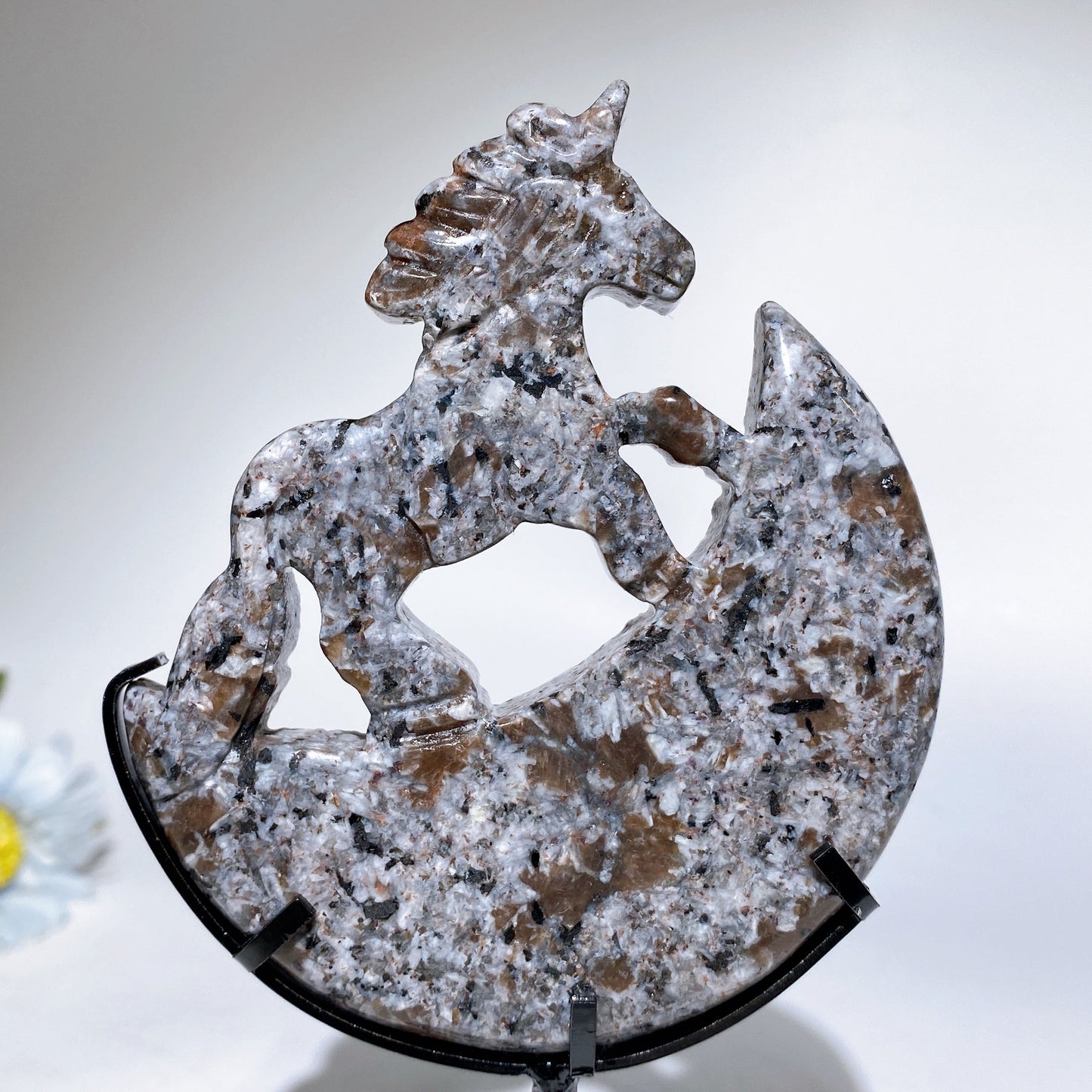 Crystal Unicorn on Moon Carving with Stand Crystal Healing Bulk Wholesale