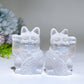 2.3" Selenite Maneki-neko Carving Crystal Healing Bulk Wholesale