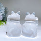 2.3" Selenite Maneki-neko Carving Crystal Healing Bulk Wholesale