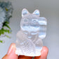 2.3" Selenite Maneki-neko Carving Crystal Healing Bulk Wholesale