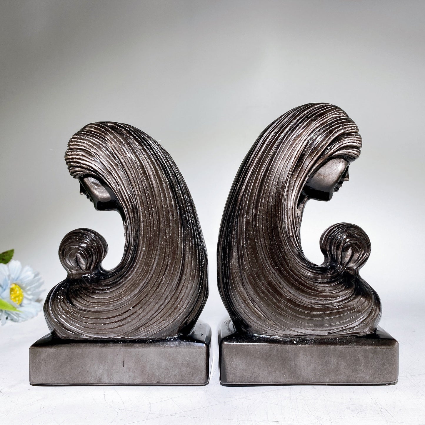 16cm Silver Obsidian Lady Carving Crystal Healing Bulk Wholesale