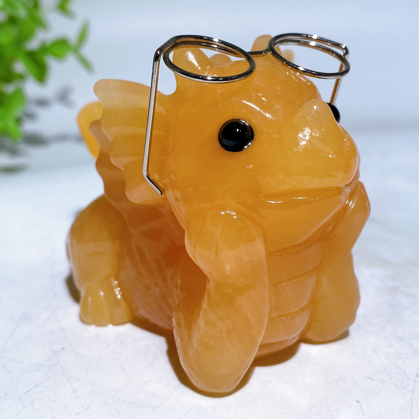 3.0" Crystal Baby Dragon Carvings with Eyeglass Crystal Healing Bulk Wholesale