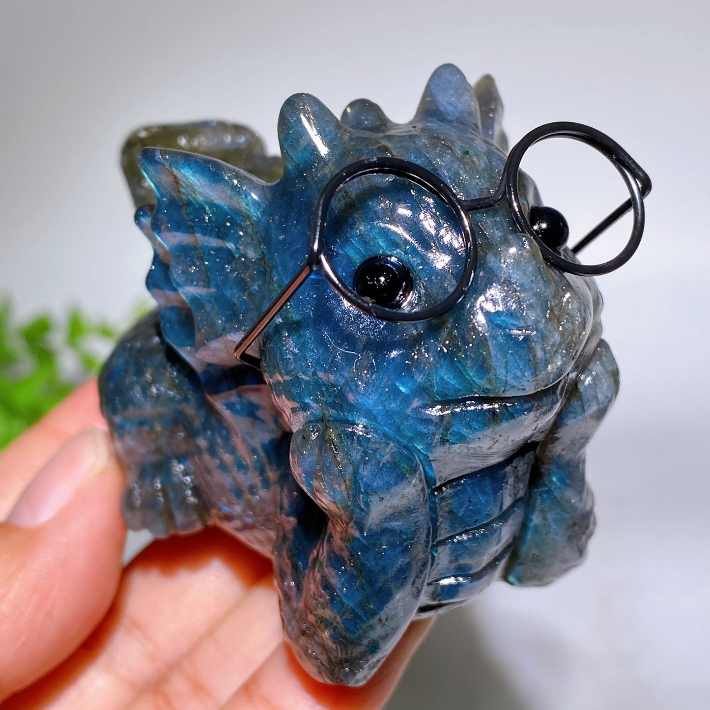 3.0" Crystal Baby Dragon Carvings with Eyeglass Crystal Healing Bulk Wholesale