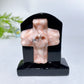2.3" Black Obsidian Tombstone with Cross Skull Decor Carving Crystal Healing Bulk Wholesale