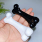 4.0" White Jade BlackObsidian Bones Carving Crystal Healing Bulk Wholesale