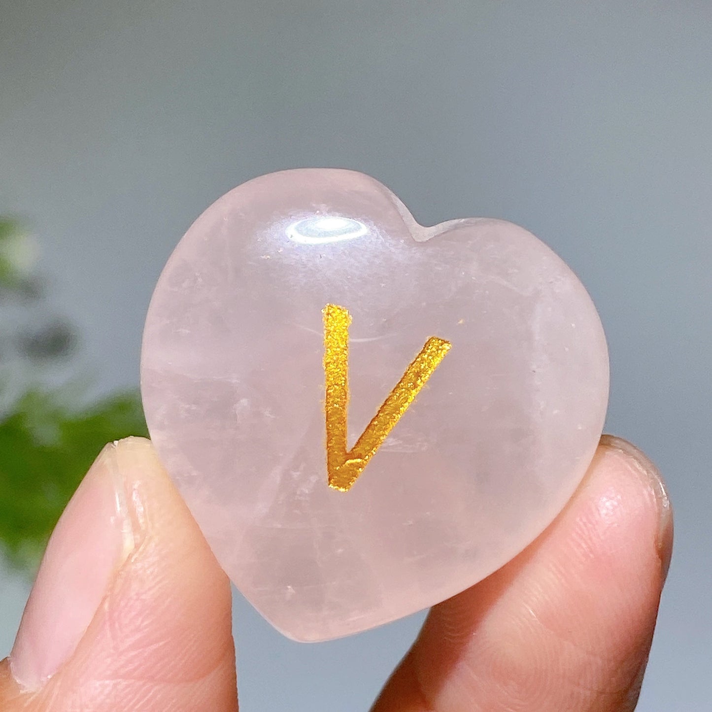 3cm Rose Quartz Heart Carving with 'LOVE' Letter Crystal Healing Bulk Wholesale Mother's Day Gift-1set