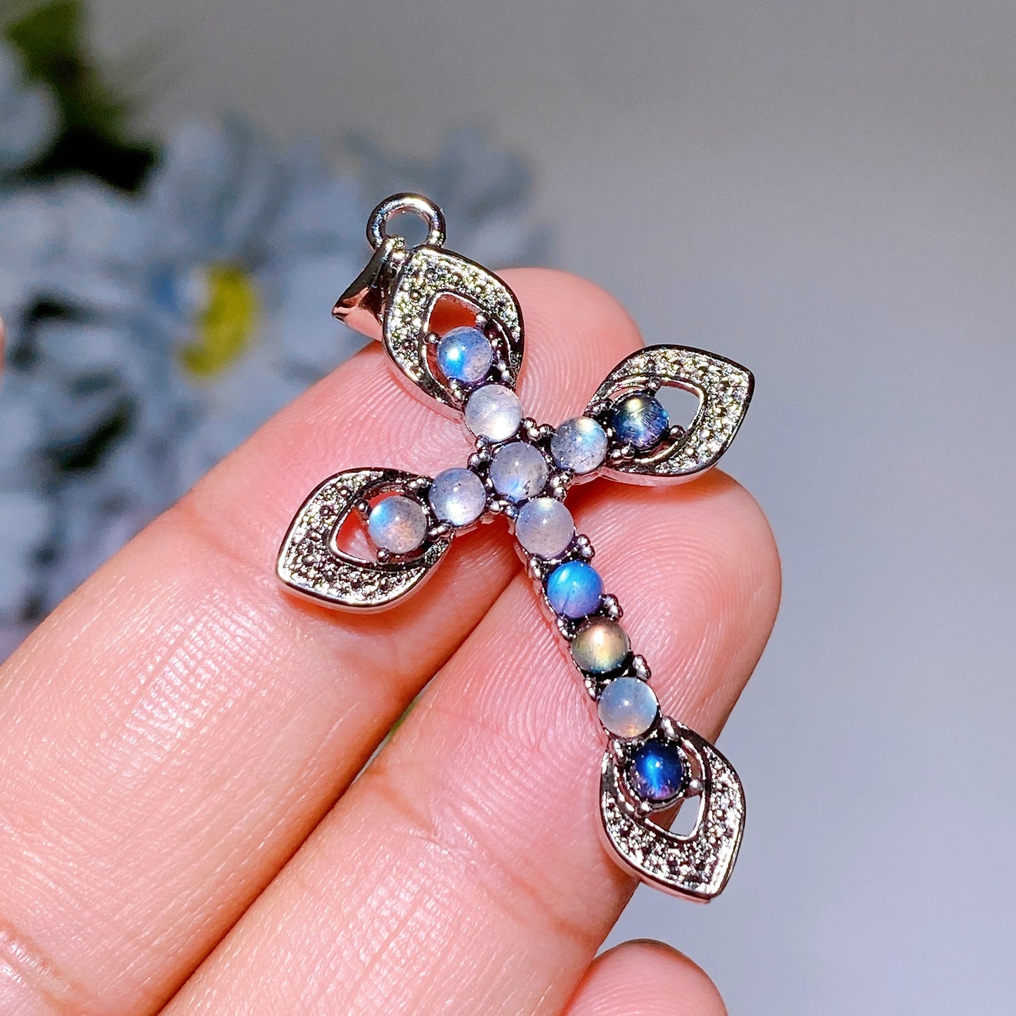 Labradorite Cross Pendant Crystal Healing Bulk Wholesale