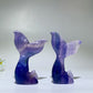 3.2" Purple Fluorite Fish Tail Carving Crystal Healing Bulk Wholesale