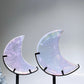 Aura Angel Clear Quartz Moon Carving with Stand Crystal Healing Bulk Wholesale