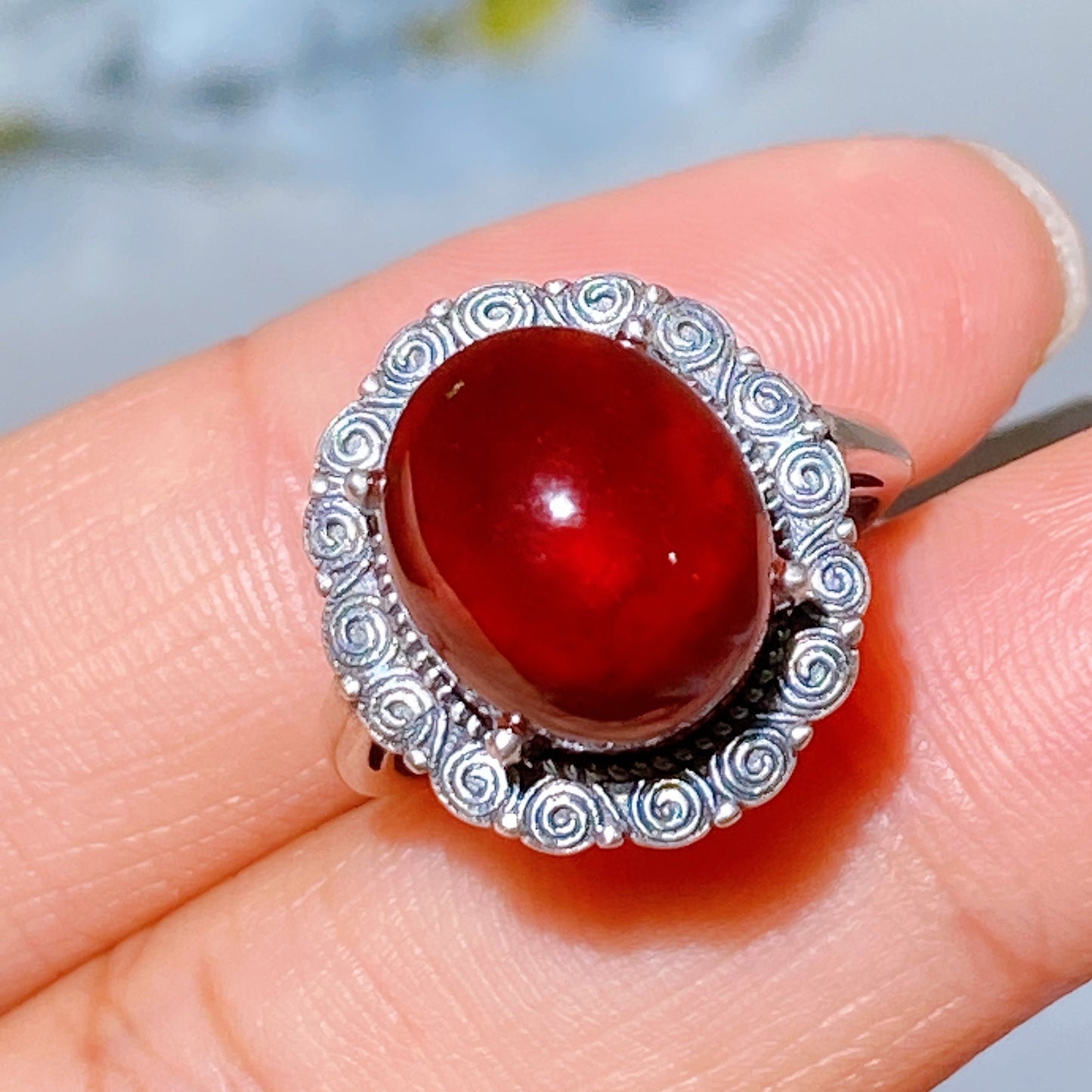 S925 Garnet Ring Pendant Crystal Healing Bulk Wholesale