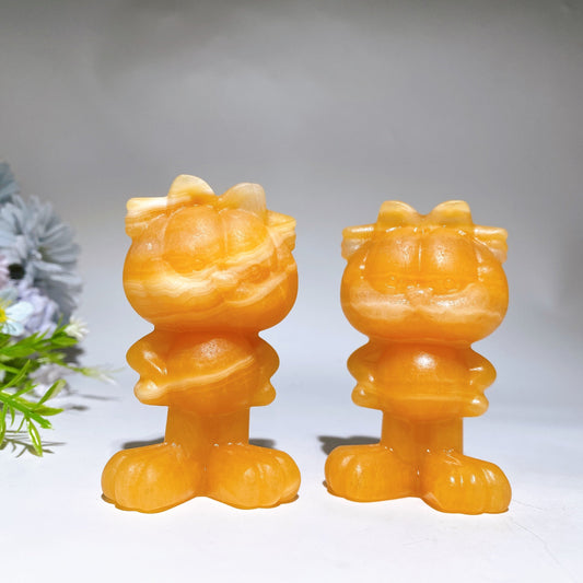 3.2“ Orange Calcite  Carfield Carving Crystal Healing Bulk Wholesale