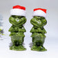 3.2" Serpentine Monster Grinch Carving with Christmas Cap Crystal Healing Bulk Wholesale