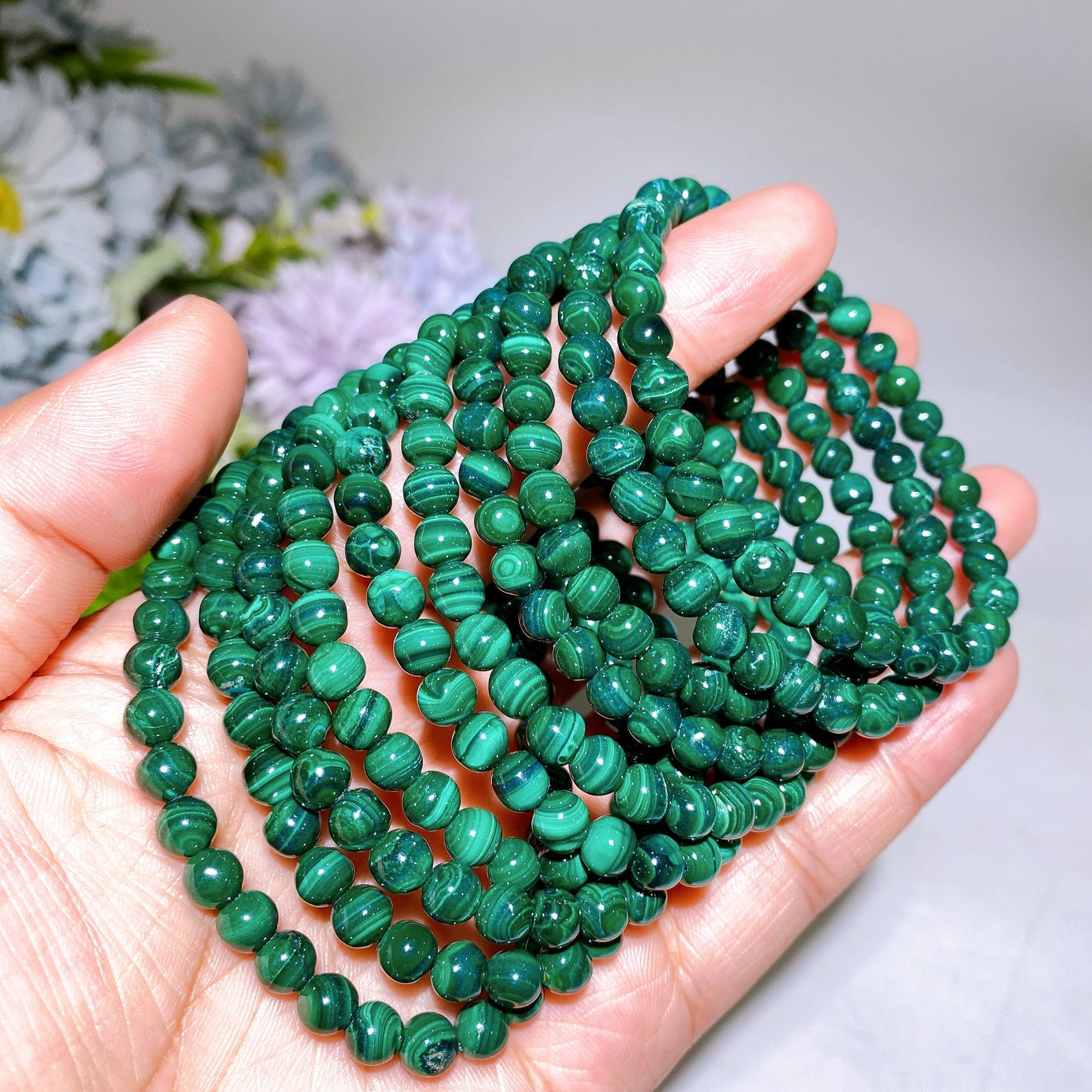5mm Malachite Bracelet Crystal Healing Bulk Wholesale