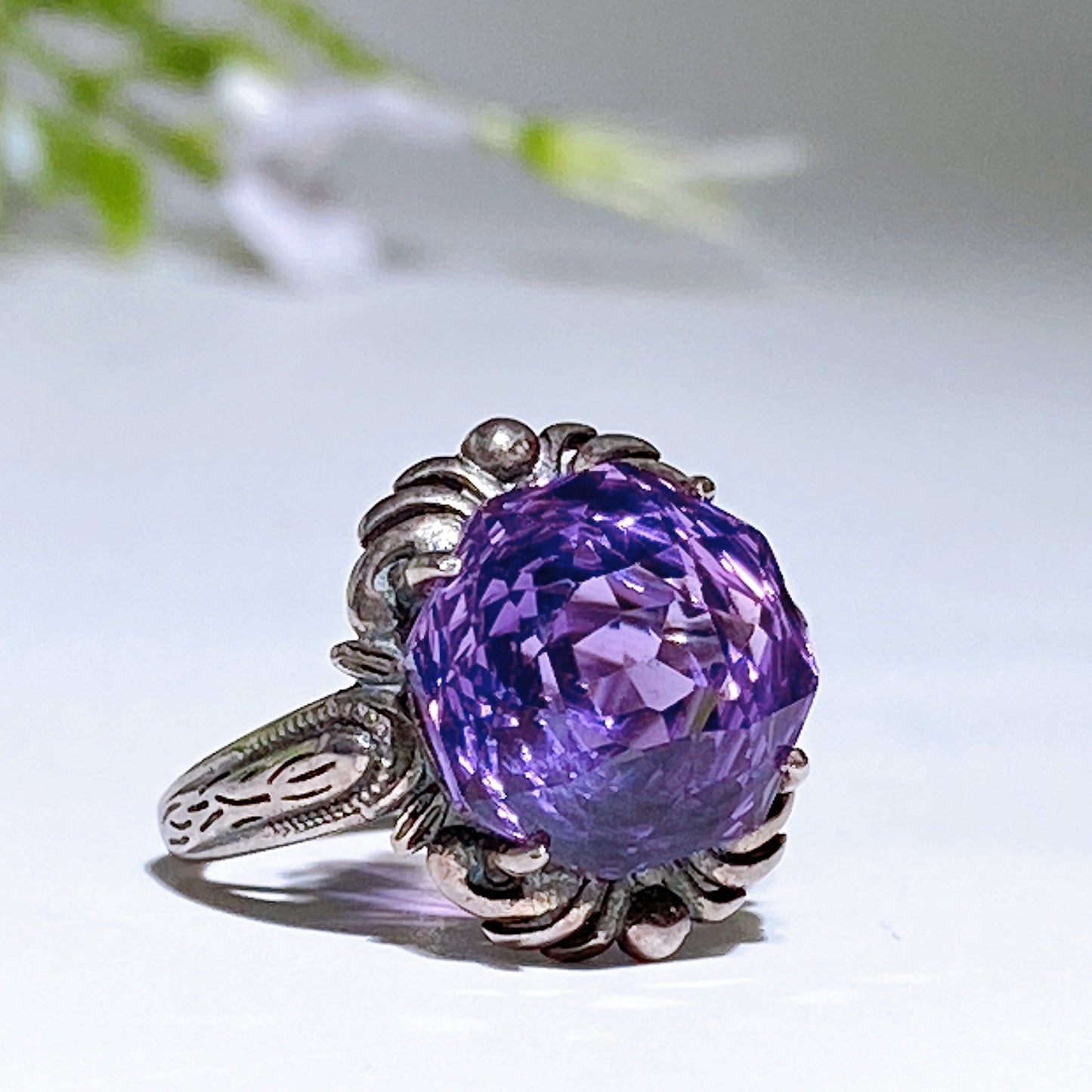 Sterling Silver Faceted Amethyst Ring Crystal Healing Bulk Wholesale