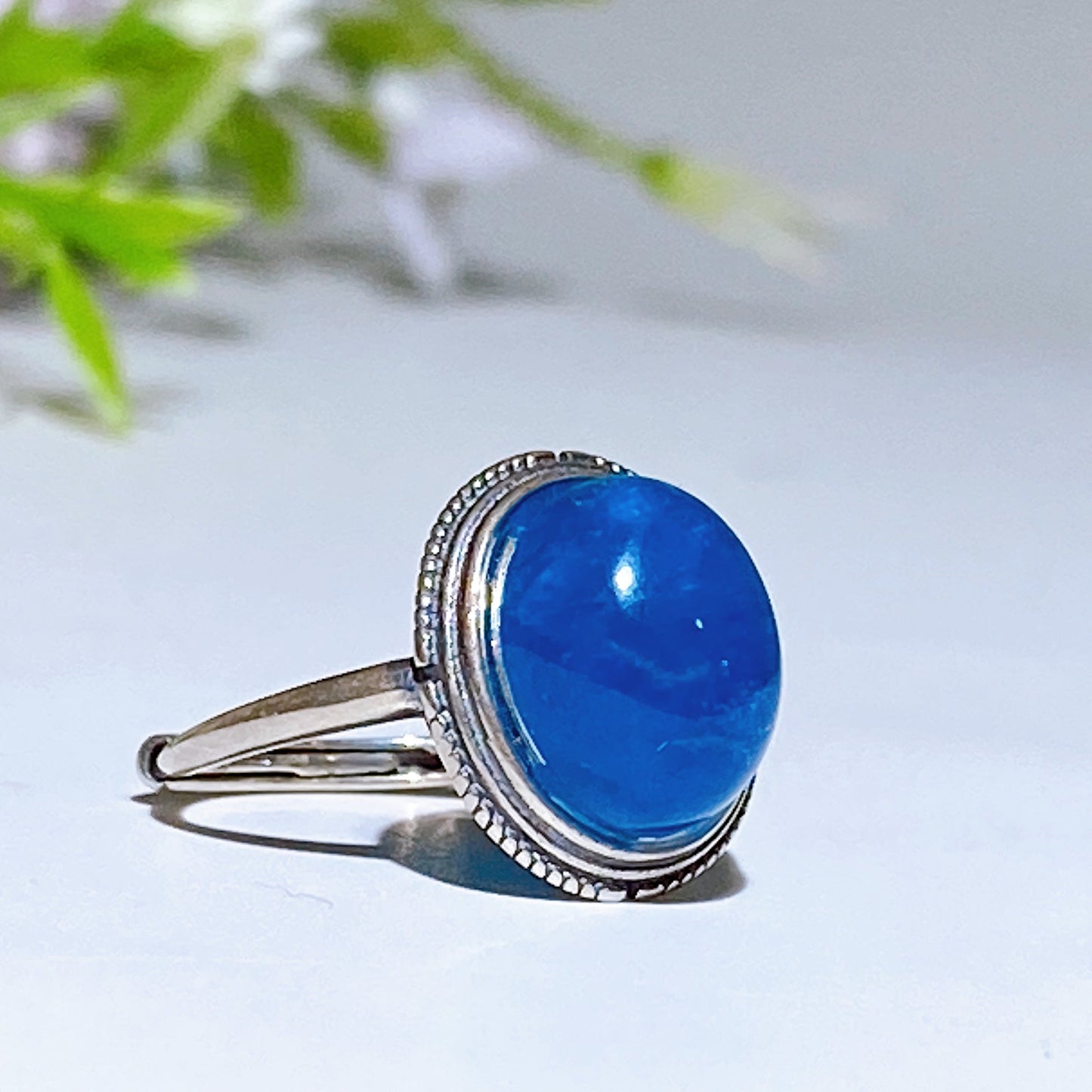 Sterling Silver Blue Apatite Ring Crystal Healing Bulk Wholesale