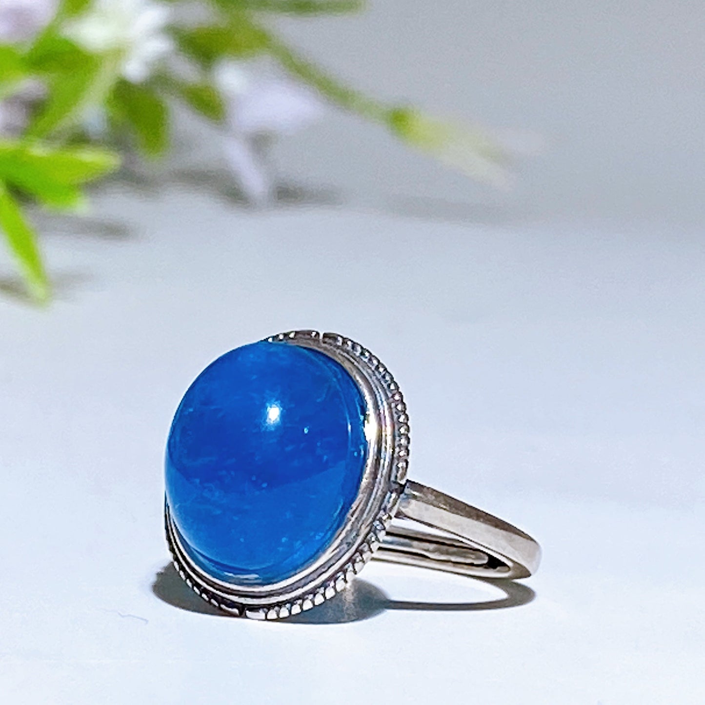 Sterling Silver Blue Apatite Ring Crystal Healing Bulk Wholesale