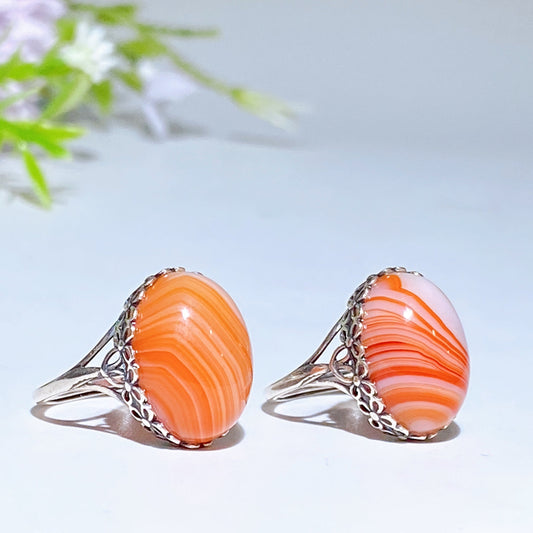 Sterling Silver Carnelian Ring Crystal Healing Bulk Wholesale
