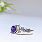 Sterling Silver Amethyst Moon Ring Crystal Healing Bulk Wholesale