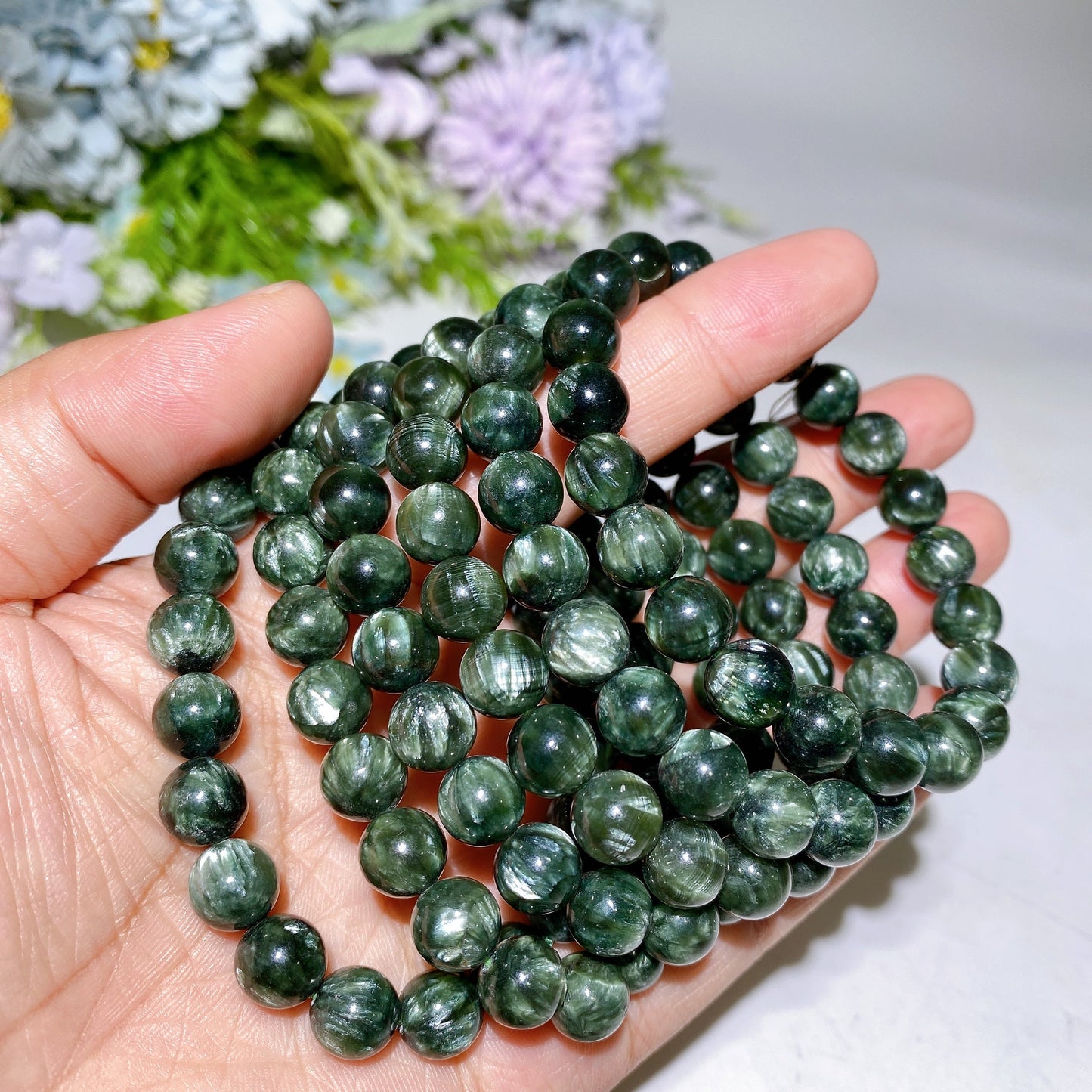 9mm Seraphinite Bracelet Crystal Healing Bulk Wholesale