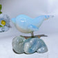 2.9" Crystal Dolphin Carving with Jade Base Crystal Healing Bulk Wholesale