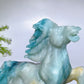 17cm Unique Hand Carved Caribbean Calcite Sky Blue Horse Carving Crystal Healing Bulk Wholesale