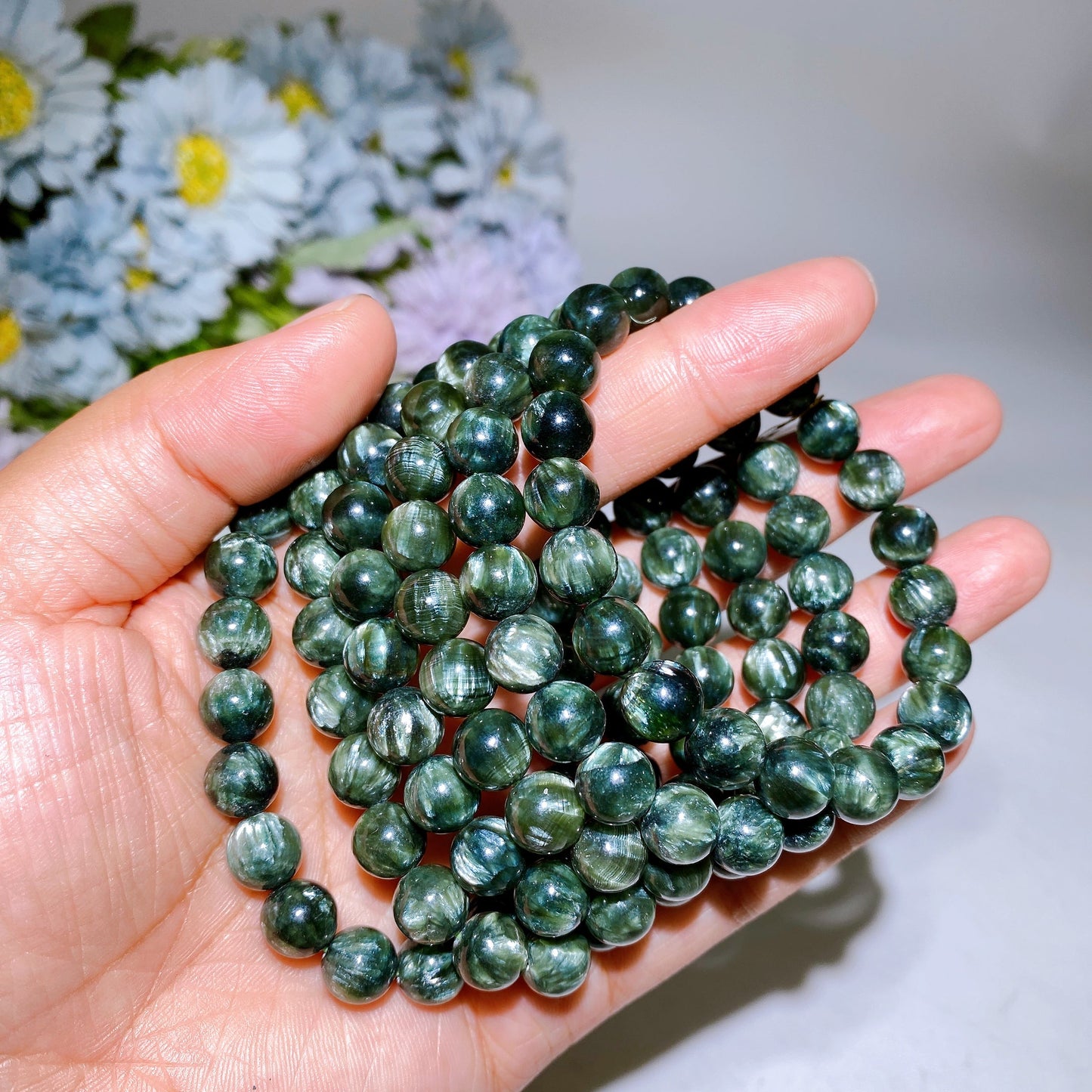 9mm Seraphinite Bracelet Crystal Healing Bulk Wholesale
