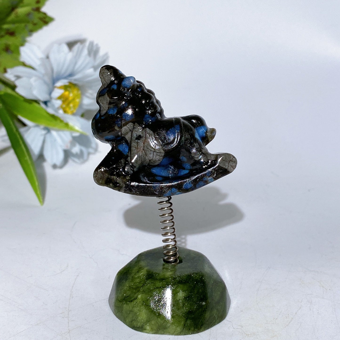 3.2" Crystal Unicorn with Serpentine Base Crystal Healing Bulk Wholesale