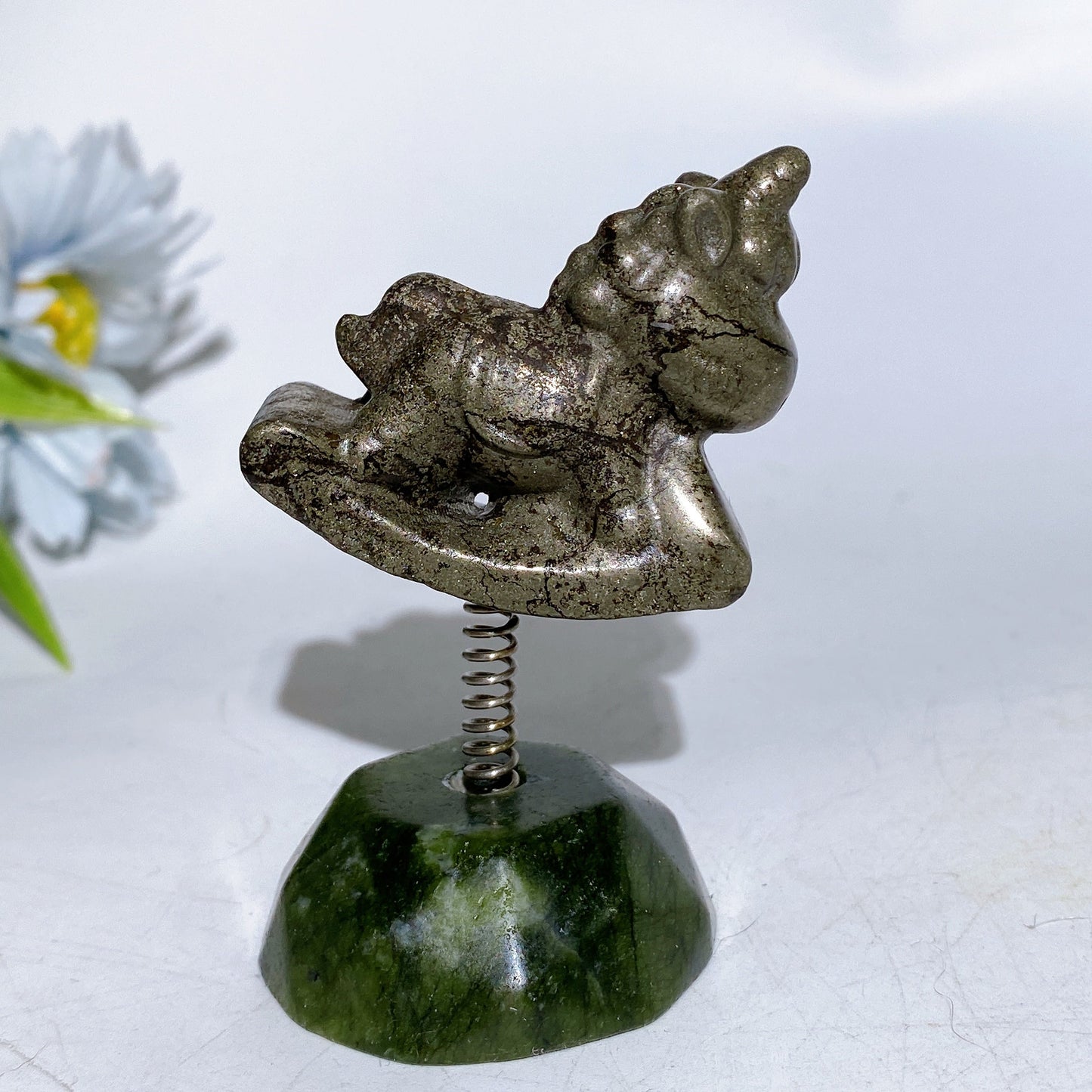 3.2" Crystal Unicorn with Serpentine Base Crystal Healing Bulk Wholesale