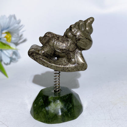 3.2" Crystal Unicorn with Serpentine Base Crystal Healing Bulk Wholesale