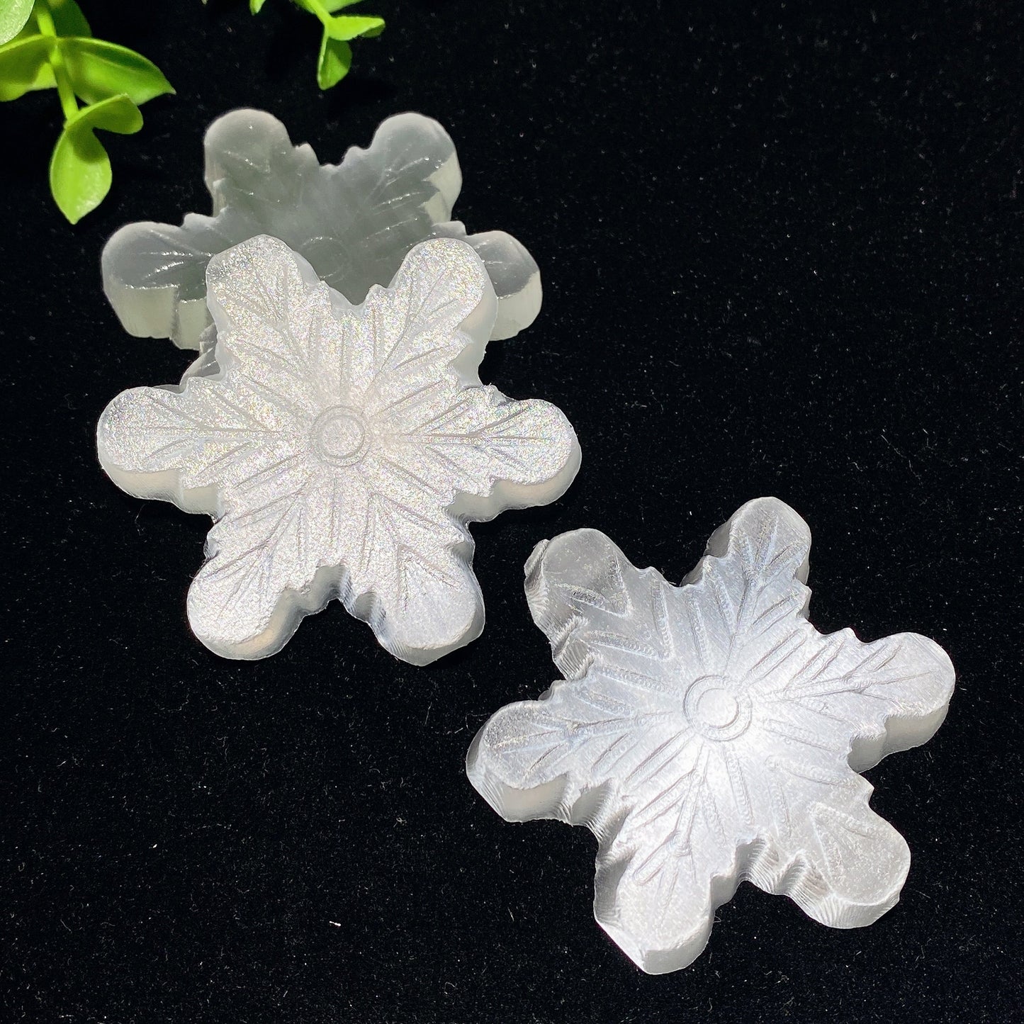 25.0" Selenite Snowflake Carvings Bulk Wholesale