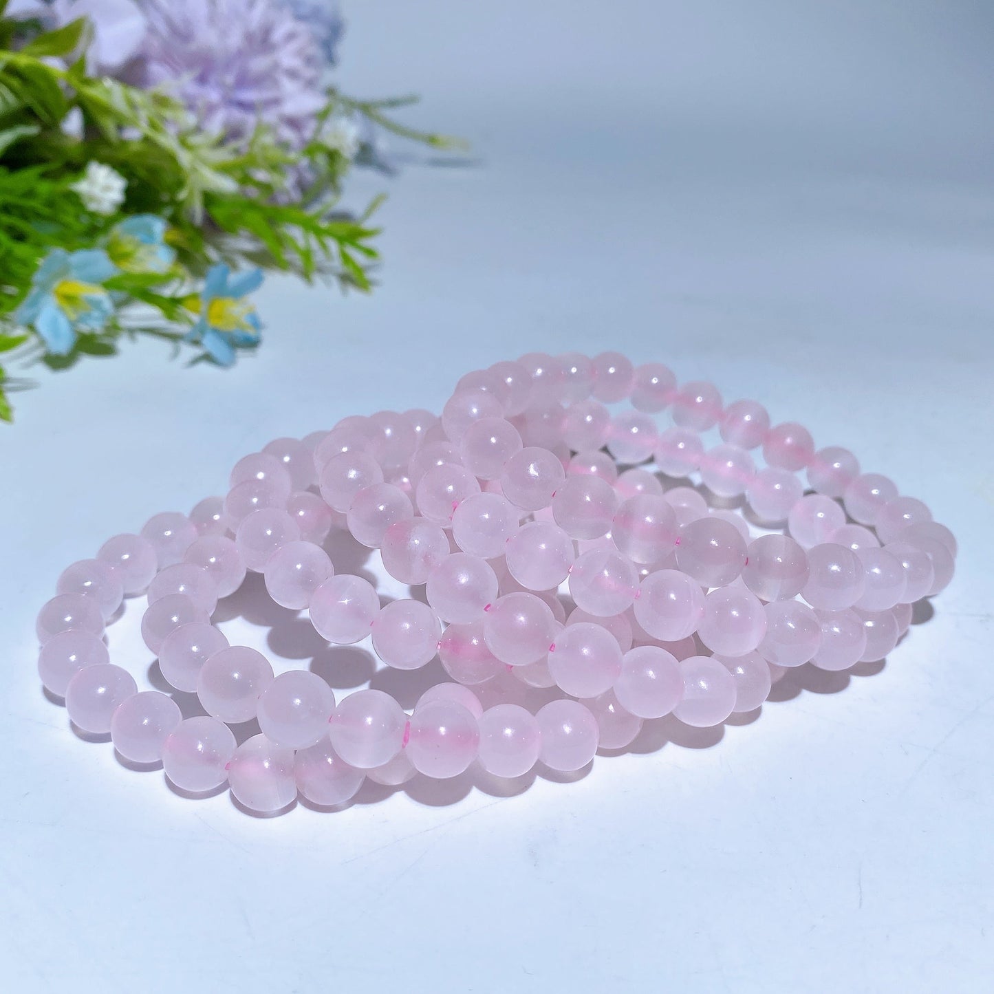 8mm UV Reactive Pink Calcite Bracelet Crystal Healing Bulk Wholesale
