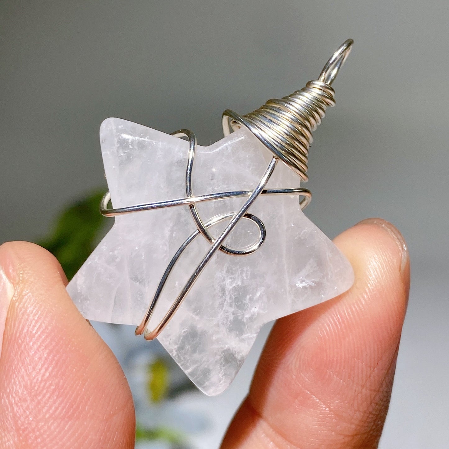 Crystal Star Pendant with Black Cord Necklace Crystal Healing Bulk Wholesale