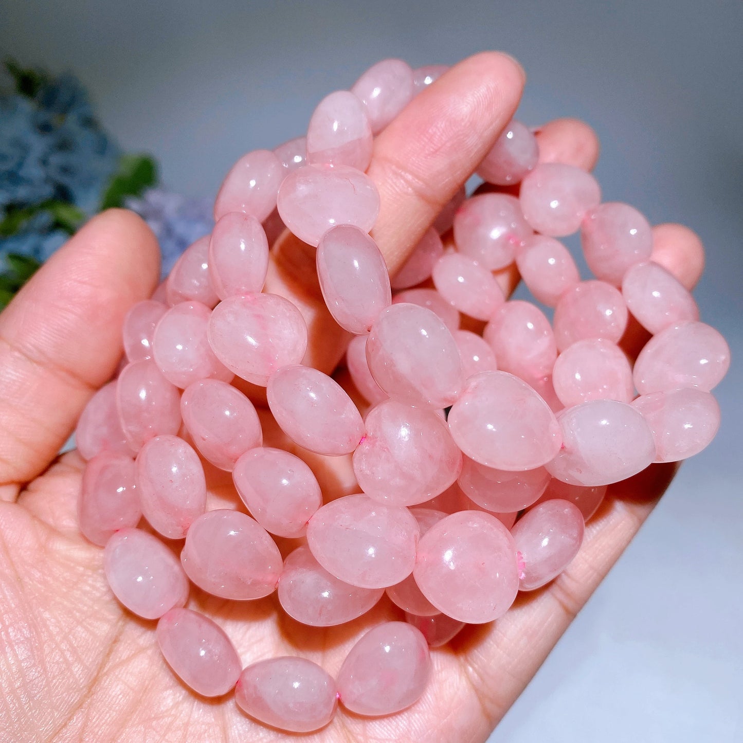 Rose Quartz Heart Bracelet Crystal Healing Bulk Wholesale