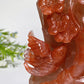 14.5cm Unique Hand Carved Fire Quartz Plum Blossom Tree with Love Birds Free Form Crystal Healing Bulk Wholesale