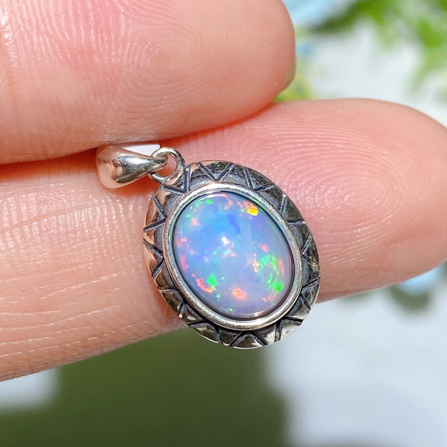 Sterling Silver S925 Natural Opal Pendant Crystal Healing Bulk Wholesale